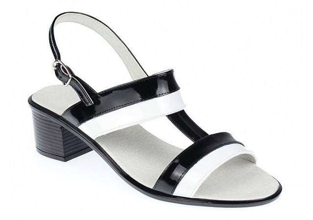 Oferta marimea 36, 37  Sandale dama din piele naturala cu toc de 5cm, LS7AN